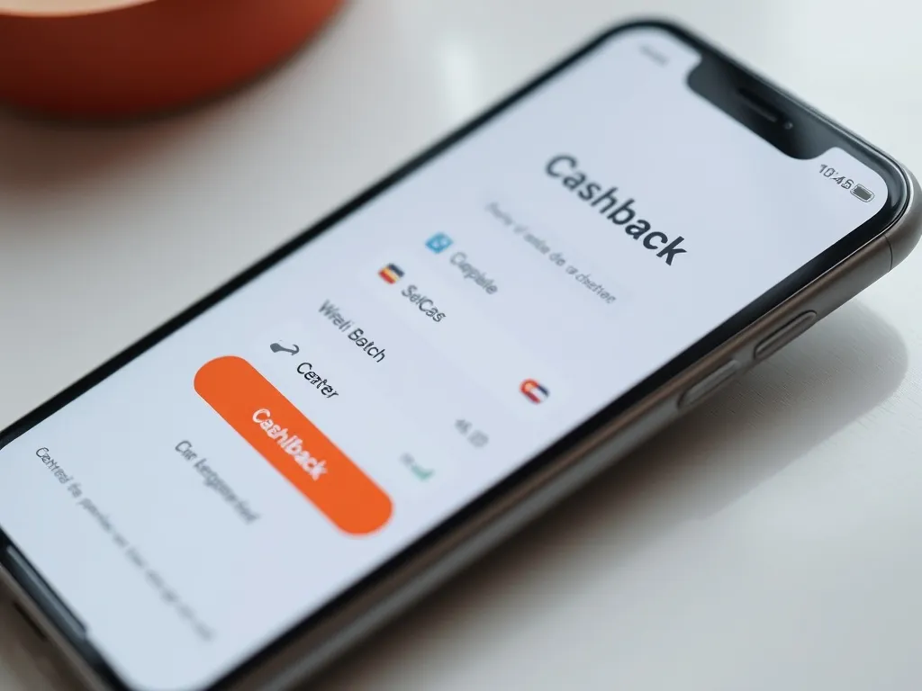 A close up of a digital smartphone screen showing a cashback